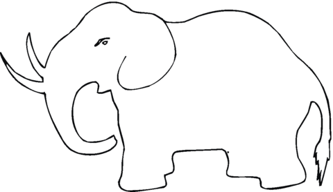 Mammoth Outline Coloring Page